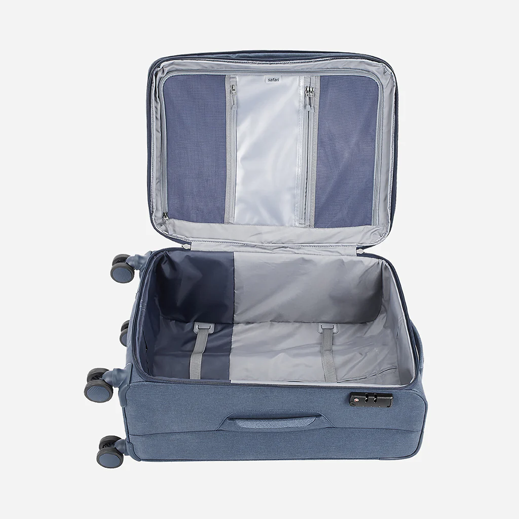Safari Harmony Blue Trolley Bag with Anti Theft Zipper - Image 21