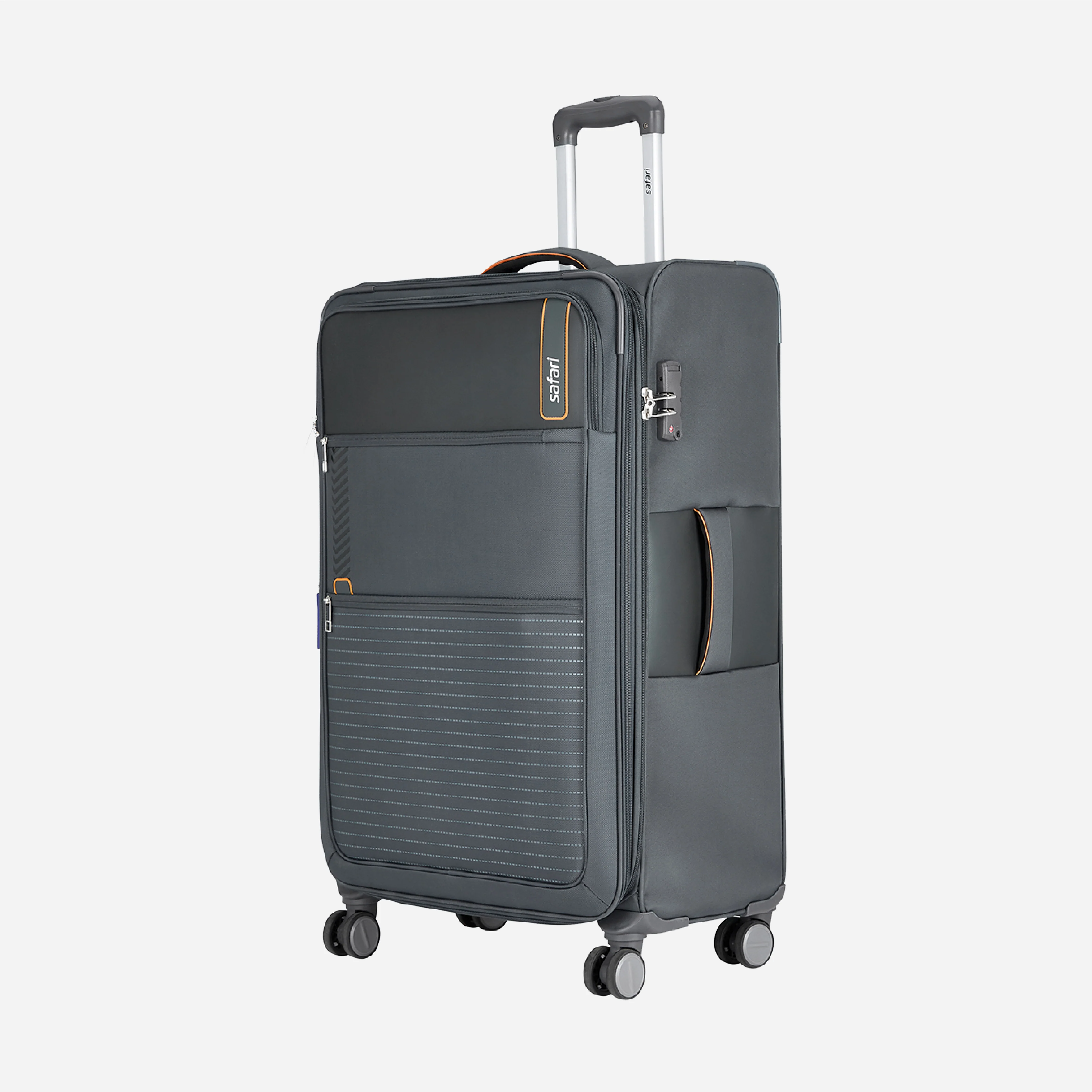 Safari Jetsetter Grey Trolley Bag with Anti Theft Zipper,TSA lock and Dual Wheels - Image 9