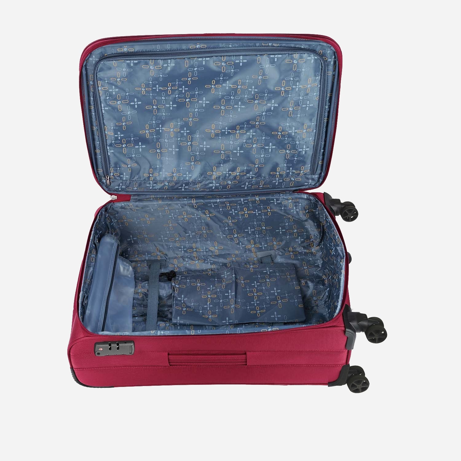 Safari Nuvaldo Superior Red Trolley Bags with Dual Wheels - Image 5