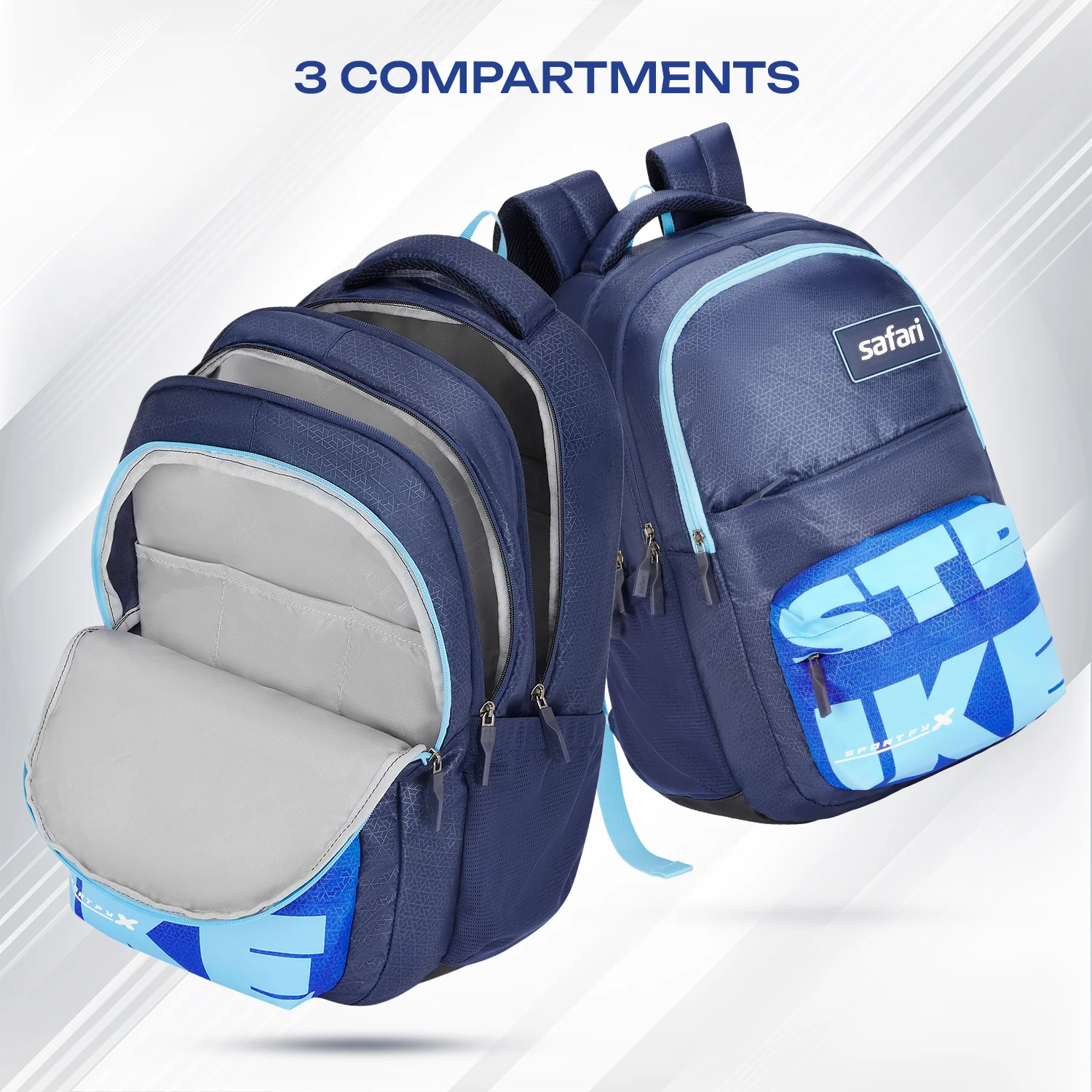 Safari Bonus 37L Blue School Backpack - Image 3