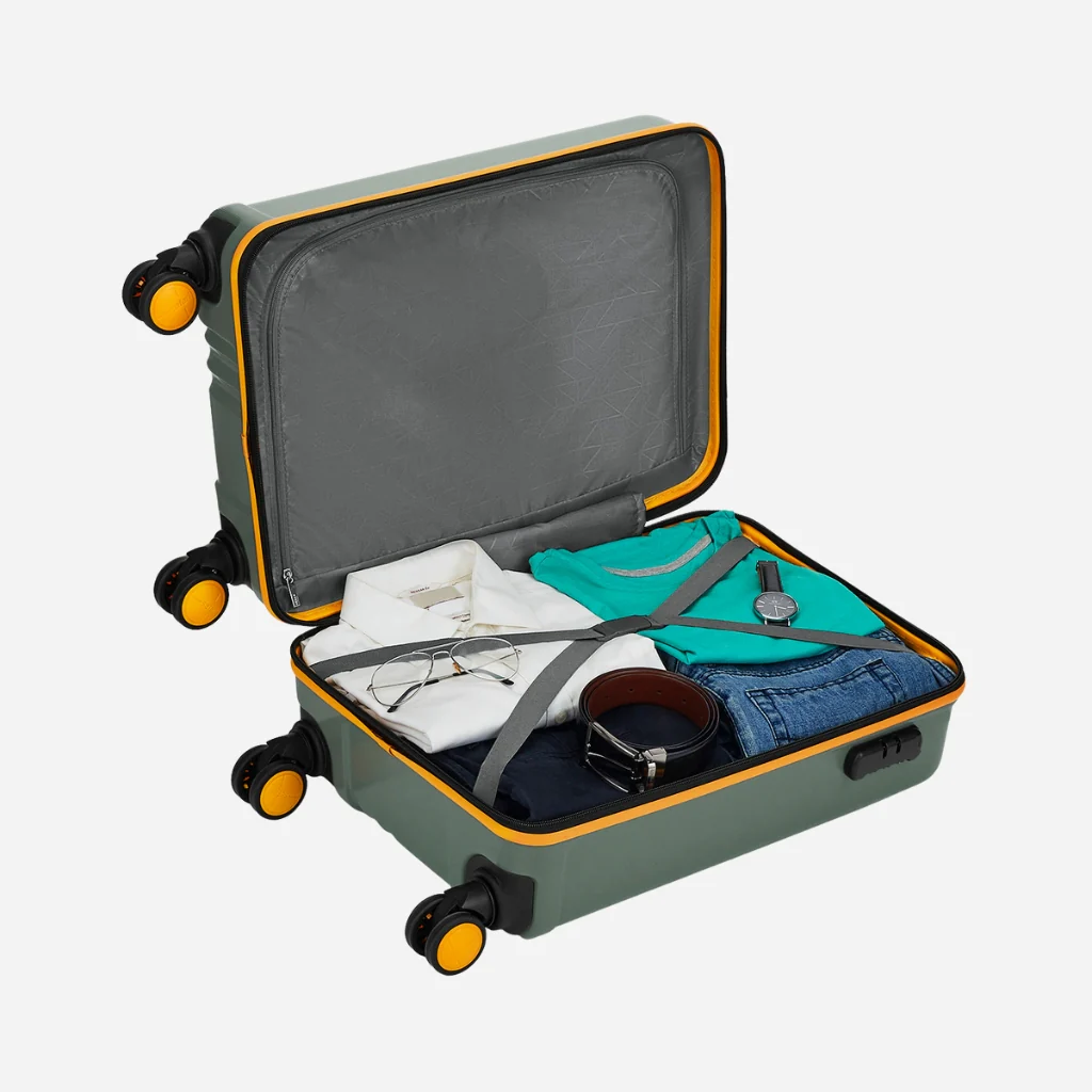 Safari City Miles Thyme Green Trolley Bag with Anti-theft Zipper and Dual Wheels - Image 15