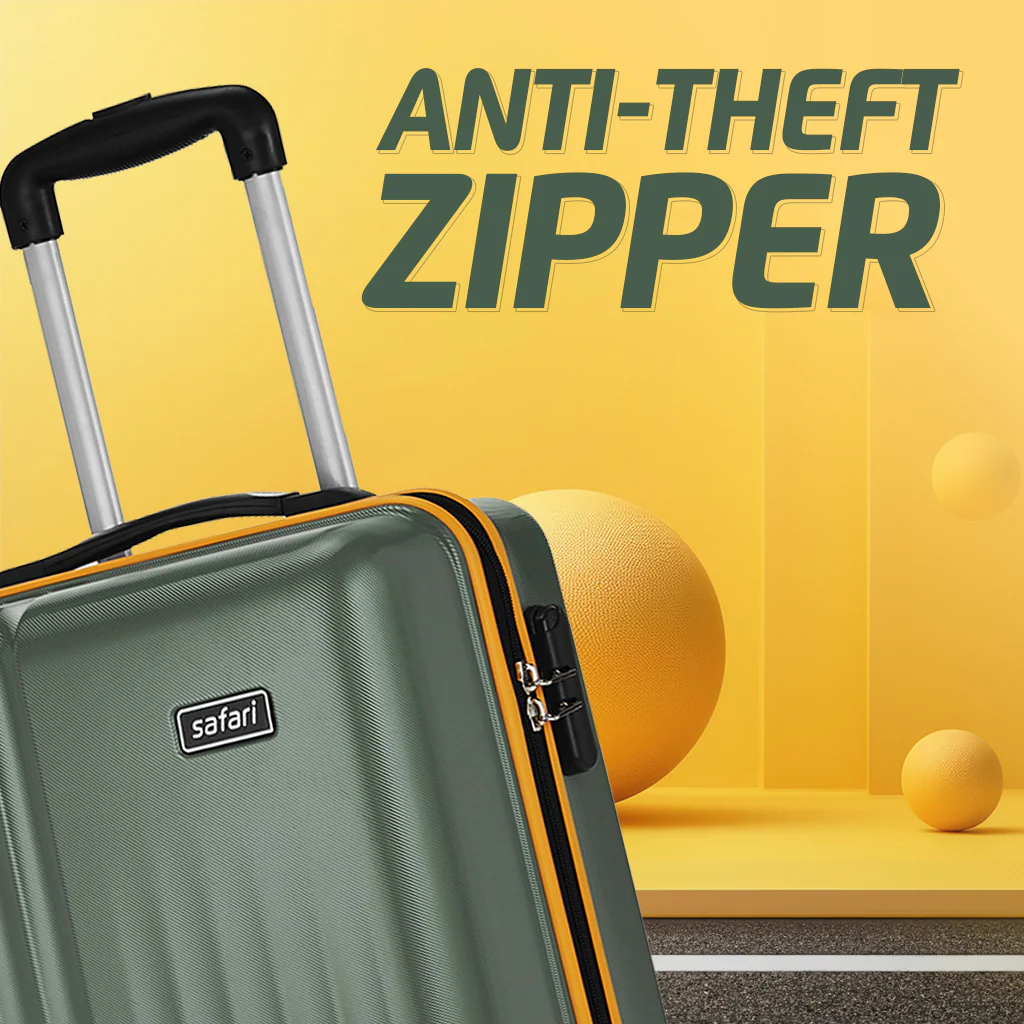 Safari City Miles Thyme Green Trolley Bag with Anti-theft Zipper and Dual Wheels - Image 20