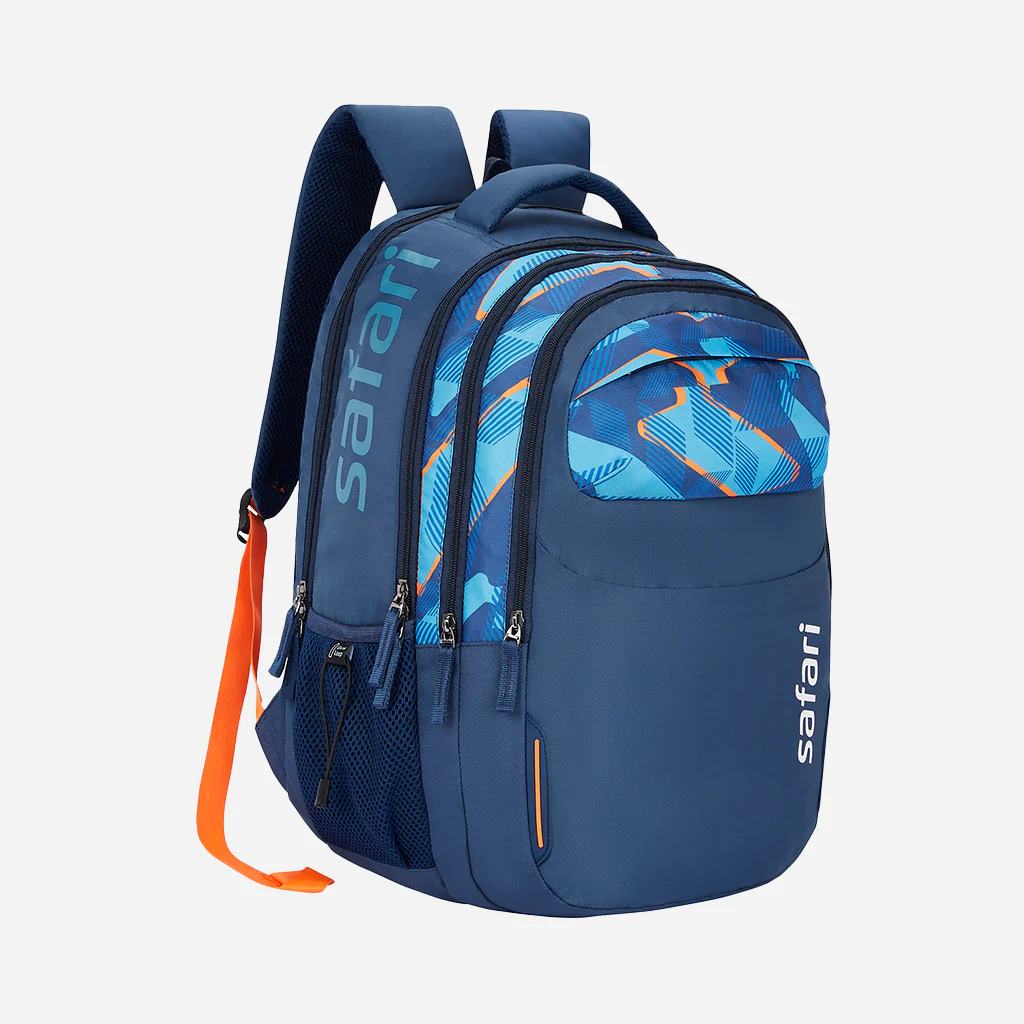 Safari Mega 13 43L Blue School Backpack with with Easy Access Pockets - Image 3