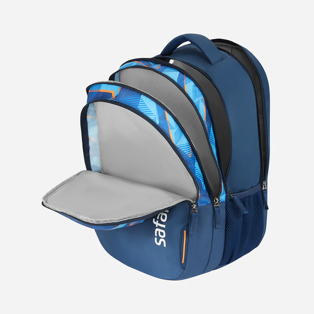 Safari Mega 13 43L Blue School Backpack with with Easy Access Pockets - Image 6