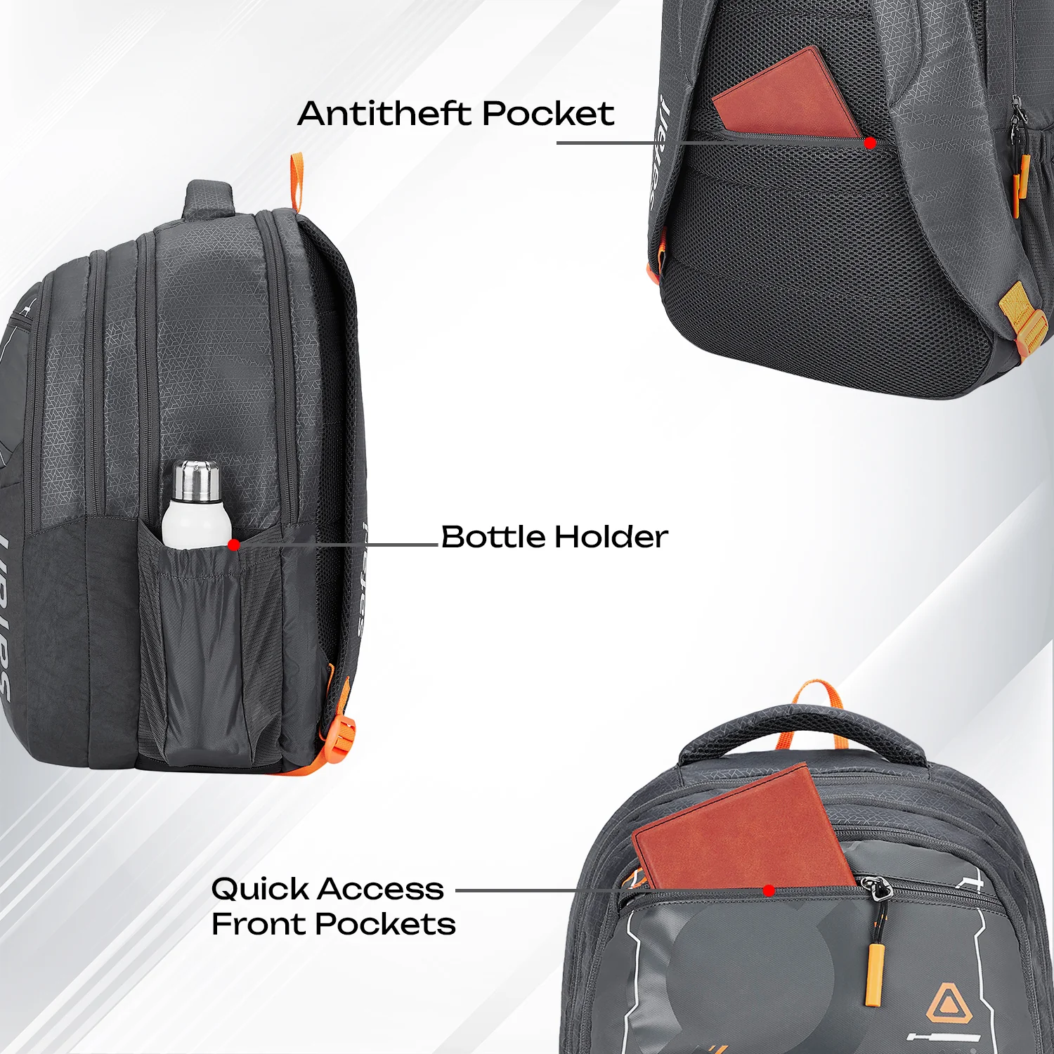 Safari Quadro 43L Grey Casual Daypack - Image 5